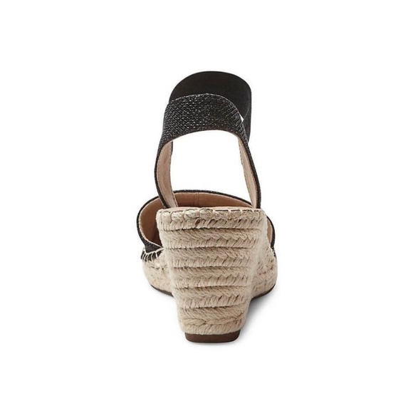 BRAND NEW women Anne Klein Andreas wedge black espadrilles / sandals size US 8 - Picture 3 of 7